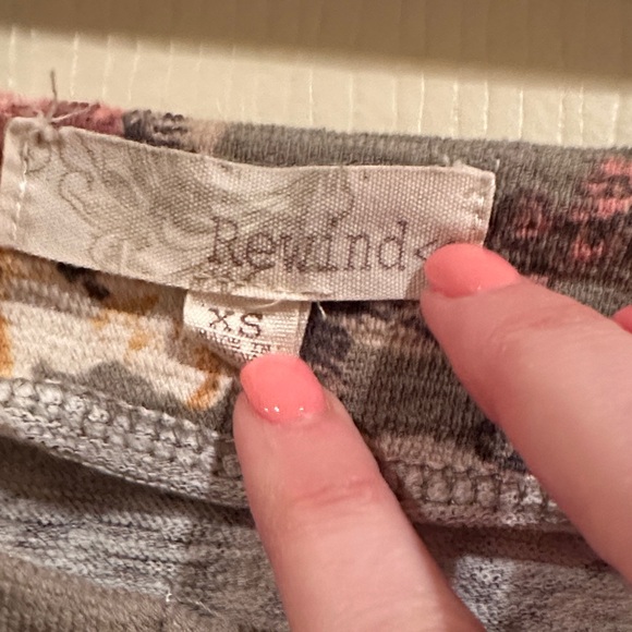 Rewind Gray Floral Off-Shoulder Crop Top with Pink & Yellow Flowers - Picture 2 of 3